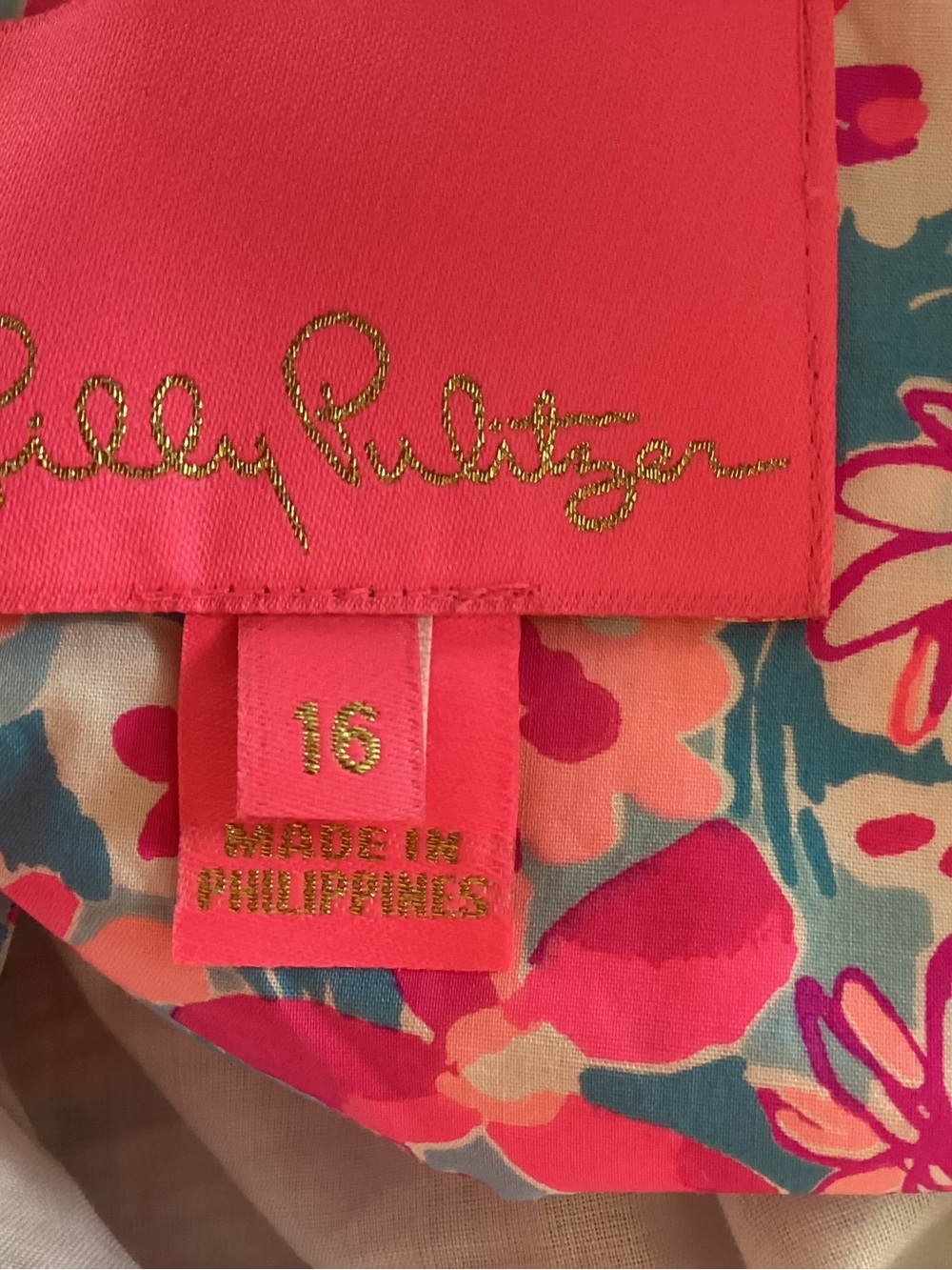 Lilly Pulitzer Coral and Teal Floral Dress - Picture 4 of 5